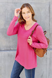 Basic Bae Full Size V-Neck Long Sleeve Top