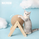Cat Scratching Ball Toy Sisal Rope Ball Kitten Climbing Board Grinding Paws Toy Cat Scratcher ඇඳීමට ඔරොත්තු දෙන සුරතල් සැපයුම්