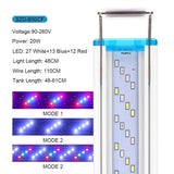 Ultradünne LED-Aquarium-Beleuchtungslampe Wasserpflanzenlicht 18–75 cm, erweiterbare, wasserdichte Clip-Lampe für Aquarien, 90–260 V