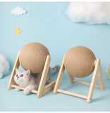 Cat Scratching Ball Toy Sisal Rope Ball Kitten Climbing Board Grinding Paws Toy Cat Scratcher აცვიათ მდგრადი შინაური ცხოველების წყაროები