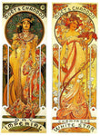 Impressão em tela de alta qualidade Alphonse Mucha Chandon Impressão giclée em seda Poster Decoração de casa Pintura