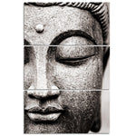3 панела Буда ХК слика на платну са штампом на зиду у сивој боји СА РАМОМ