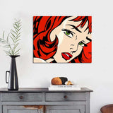 Lichtenstein Red Hair Beauty RÁM K DISPOZICI Dekorativní obraz na plátně HQ