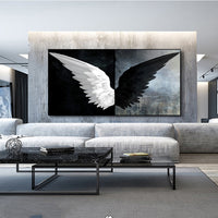 Dětský pokoj Black and White Angel Wings Obraz na plátně Modern Wings HQ