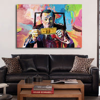 Kids Room Di Caprio Wolf Of Wall Street Money Art HQ Canvas Print Painting