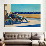 People in the Sun Edward Hopper Wall Art FRAME SAATAVILLA HQ Canvas-vedos