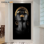 HQ Leinwanddruck moderne schwarze Frau Modell Wandkunst Dekoration