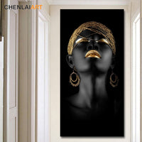HQ قماش طباعة حديث أسود امرأة نموذج جدار فن زخرفة
