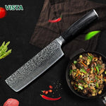 Ganivets de cuina Cuina ganivet 7 polz japonès 7Cr17 440C imitació alta carboni acer inoxidable de Damasc
