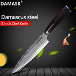 Damask Damaskus Kniv 73 Lag Vg10 Japansk stålkøkken Paring Utility Santoku Skæring Kokken