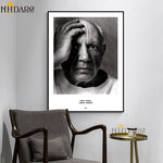 Schwarzweiss-Porträt des Picasso HQ-Leinwanddrucks