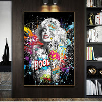 Graffiti Art Marilyn Sexy Portrait Pop Art Poster Modern Art HQ Canvas Print