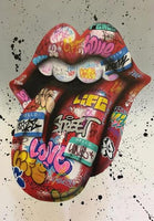 Graffiti Art Wall Paintings HQ Canvas Print Tongue Street Art Abstract