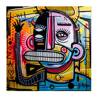 فن الجرافيتي للشارع والوجه الكبير HQ لوحة قماشية مطبوعة