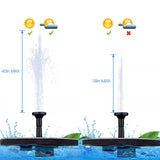 Bomba de fuente solar Decoración de jardín Fuente de agua de baño de aves 10V 2.4W Panel solar Bomba de agua flotante para piscina Estanque Acuario