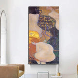 Peintures à l'huile de poisson rouge Gustav Klimt peintes à la main sur toile
