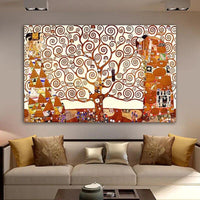 ציורי שמן עץ החיים של גוסטב קלימט מצוירים ביד על בד אמנות קיר