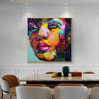 Hand Painted Francoise Nielly Woman Face Oil Painting Wall Arts Mural Decoration