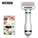 Dog Hair Dryer Portable 2 in 1 Pet Grooming Hair Dryer Adjust Temperature Low Noise Pets Dryer Cat Grooming Comb Blower