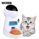 Hrănitor automat de 3L pentru animale de companie, cu înregistrare vocală, ecran LCD, bol de hrană pentru distribuitor de pisici de câini de talie mică, de 4 ori pe zi