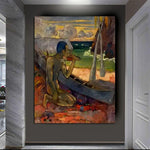 Hand Painted Oil Painting Paul Gauguin The Poor Fisherman Figure Landscape Nordic Abstract Retro