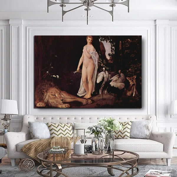 Hand Painted Gustav Klimt Classic Fable Abstract Oil Painting on Canvas Modern Arts Room Decoration