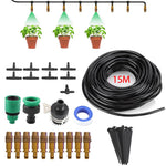 15M DIY Garden Watering System Automatic Drip Irrigation System Kit Gardening Tools and Equipment Water Hose Sprayer Nozzle