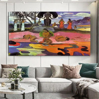 Hand Painted Oil Painting Art Canvas Paul Gauguin Tahiti Group Painting Nordics