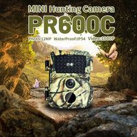 Kamera pro lov divoké zvěře PR600C 12MP 1080P PIR IR Scouting Venkovní kamera Noční vidění Vodotěsná Scouting 60° širokoúhlý objektiv
