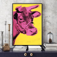 Ζωγραφισμένες στο χέρι ζωηρόχρωμες ζωγραφιές με ελαιογραφία με αγελάδα Andy Warhol Αφηρημένη μοντέρνα τέχνη τοίχων