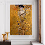 Hand Painted Retro Famous Gustav Klimt Adele Bloch Bauer I Oil Paintings Modern Wall Art Room