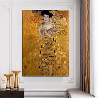 Peint à la main rétro célèbre Gustav Klimt Adele Bloch Bauer I peintures à l'huile salle d'art mural moderne