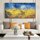 Pinturas al óleo pintadas a mano Van Gogh campo de trigo dorado arte de la pared decoración impresionista