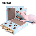 Katzenspielzeug 3 in 1 Cats Hit Gophers Chase Hunt Mouse Cat Game Box mit Scratcher Funny Pet Stick Interactive Maze Tease Toys