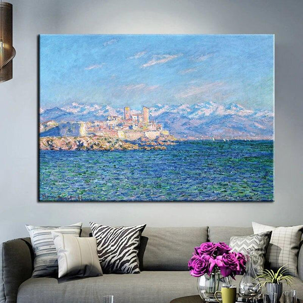 Hand Painted Canvas Painting Wall Art Painting Monet Antibes Afternoon Effect