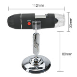 Microscopi digital USB 1600X 8 lupa LED Zoom de mà Microscopi electrònic Endoscopi de càmera amb suport per a reparació de PCB