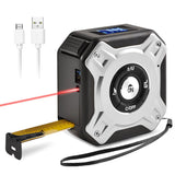 40M Ruban à mesurer laser 5M Ruban à mesurer USB Rechargeable Distancemètre laser 131.2Ft / 16.5Ft Ruban à mesurer Règle de télémètre