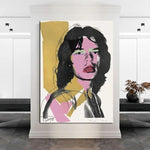 Picturi în ulei retro Andy Warhol, pictate manual, Portrete Mick Jagger