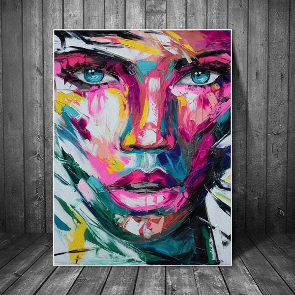 Hand Painted Francoise Nielly Oil Painting Palette Knife Face Lmpasto Figure On Canvas Woman Face Abstracts