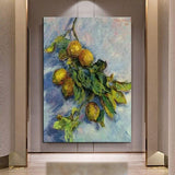 Hand Painted Monet Impression Branch of Lemons 1884 Abstract Art Oil Paintings Decoration