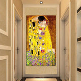 Peint à la main classique Gustav Klimt baiser peinture à l'huile abstraite sur toile Arts modernes