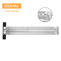 High-Precision Scale Ruler Woodworking Tool Right angle T-Type Hole Ruler Scribing Marking Line Gauge Stainless carpentry tools