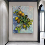 Hand Painted Monet Impression Branch of Lemons 1884 Abstract Art Oil Paintings Dekorasyon