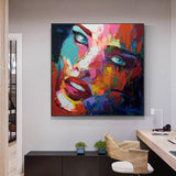 Hand Painted Francoise Nielly Palette knife painting portrait Palette knife Face Oil painting Impasto figure on canvas