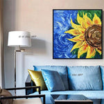Χειροποίητοι πίνακες με ηλιοτρόπιο Vincent Van Gogh Blossom The Starry Night Van Gogh Διάσημη τέχνη σε καμβά