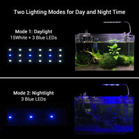 Aquarium Clip Svetilka LED Aquarium Fish Tank Clip Svetilka Osvetlitev akvarijskih rastlin z belo in modro svetlobo Rastline rastejo