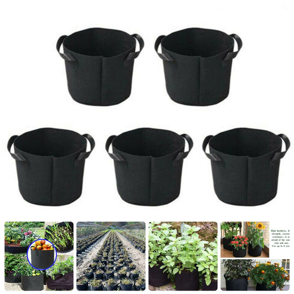 5pcs/lot 3/5/7 Gallon Plant Seedling Grow Bags Fabric Grow Pot Gardening Vegetable Growing Planter Pots Home Garden Tools