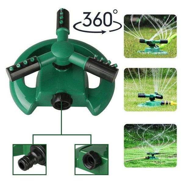 Garden Sprinkler Automatic Watering Grass Lawn 360 Degree Rotating 3 Arms Nozzles Water Sprinkler Garden Sprinkler System