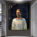 Hand Painted Oil Painting Paul Gauguin Self-Portrait: Near the Crucifixion Figure Nordic Abstract Retro Landscape