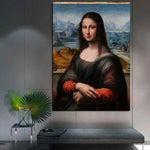 Pintados à mão Da Vinci Famosa Mona Lisa Sorriso Pinturas a óleo em tela Arte de parede para casas